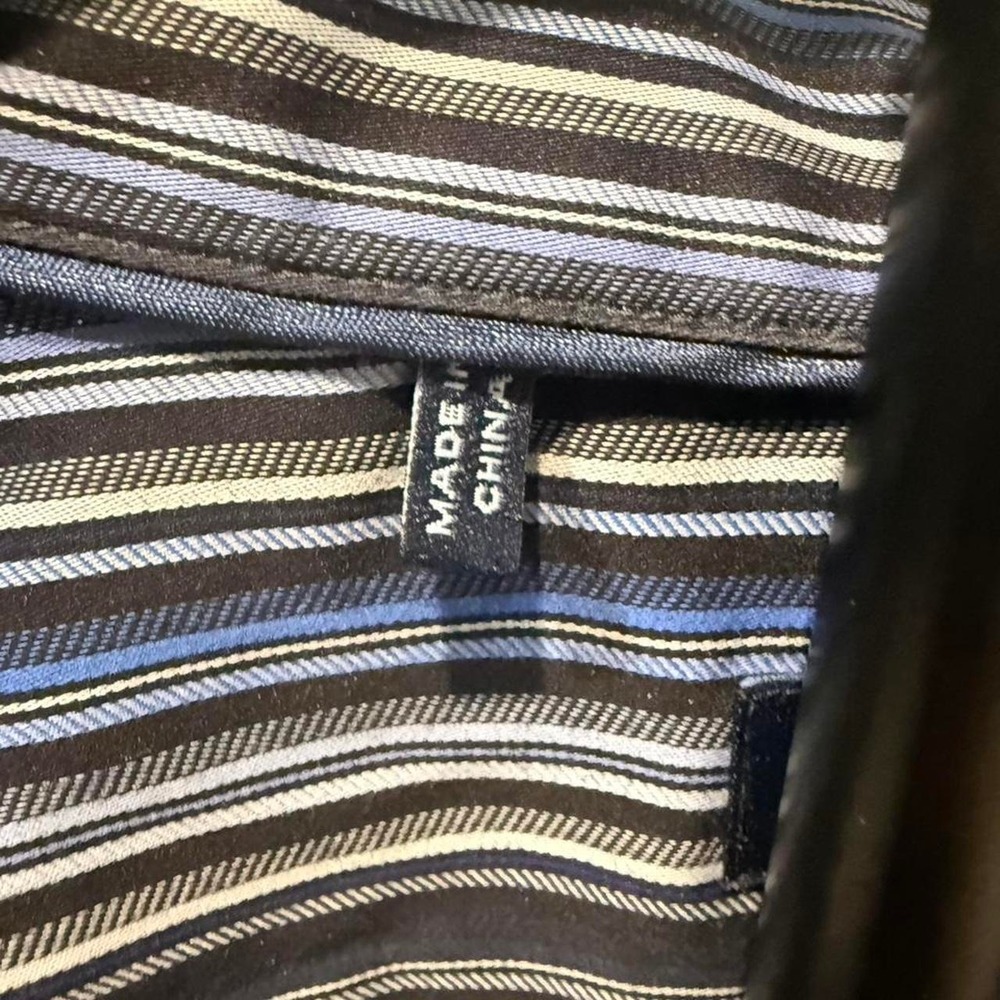 7 Diamonds blue striped button up shirt Size XL - Picture 3 of 6